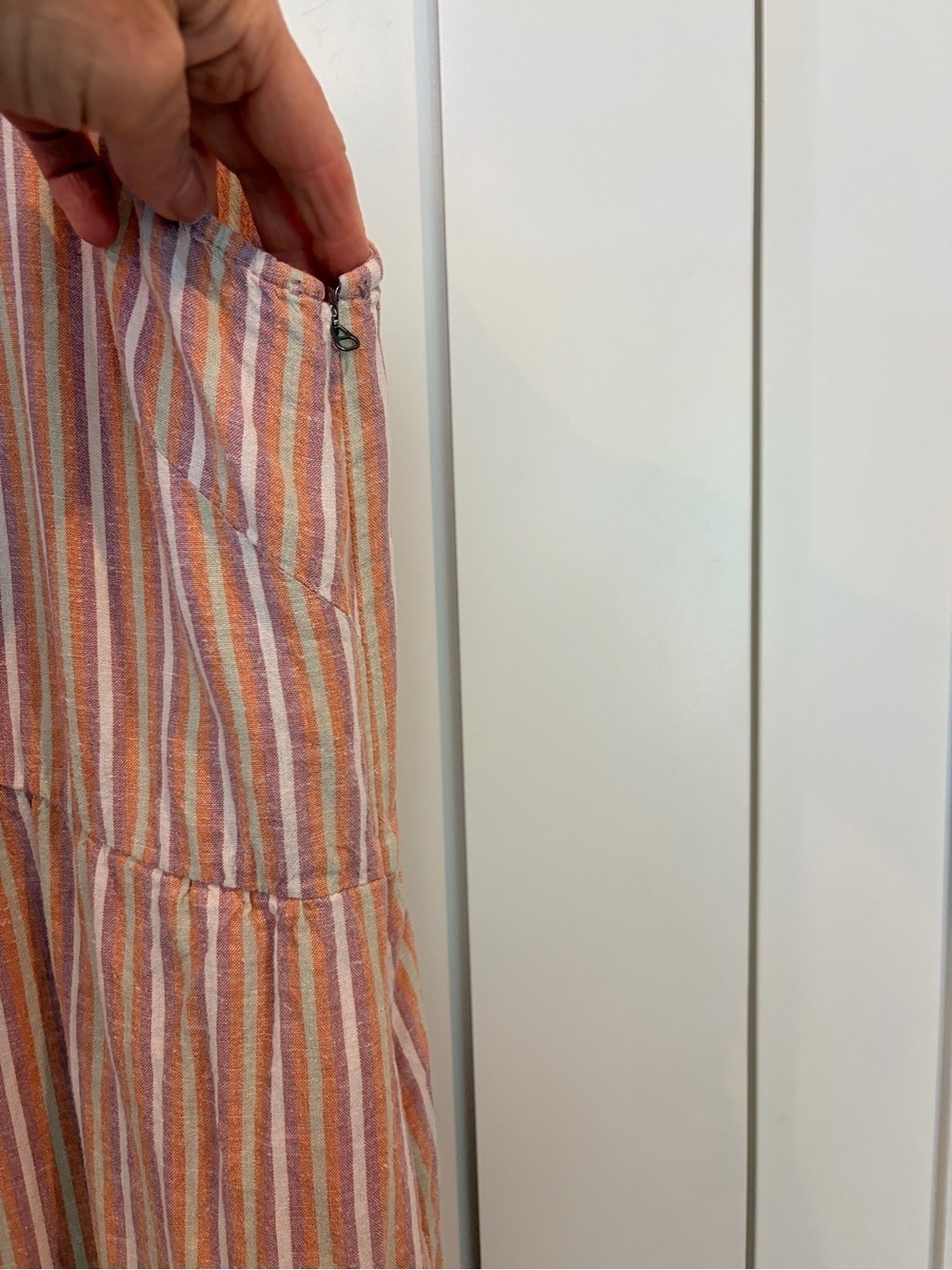 Patagonia Striped Wide Leg Organic Hemp Jumpsuit Size L Relaxed Fit - Picture 4 of 8